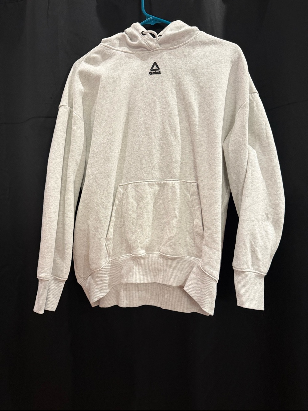 Reebok Light Gray Crewneck Hoodie with Front Pocket